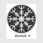 De helm van ontzag - Aegishjalmur (wit op zwart) Sticker (Vel)