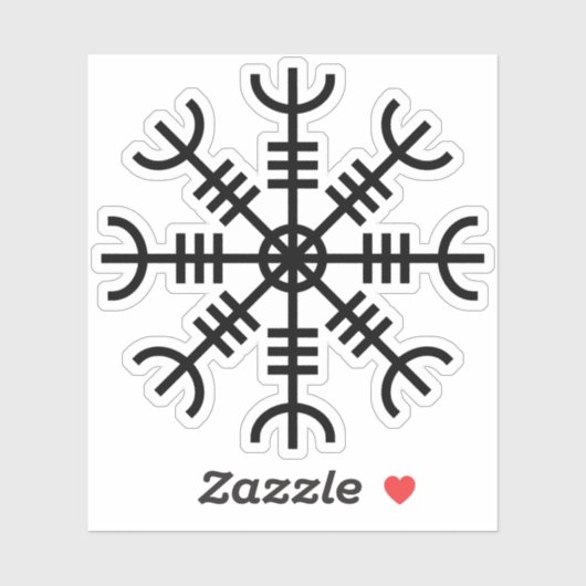 De helm van ontzag - Aegishjalmur (zwart) Sticker (Vel)