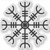 De helm van ontzag - Aegishjalmur (zwart) Sticker (Voorkant)