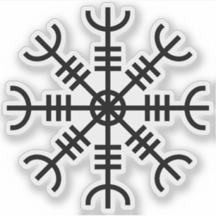 De helm van ontzag - Aegishjalmur (zwart) Sticker