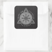 De helm van ontzag vierkante sticker (Tas)