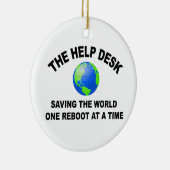 De helpdesk - de wereld redden keramisch ornament (Rechts)