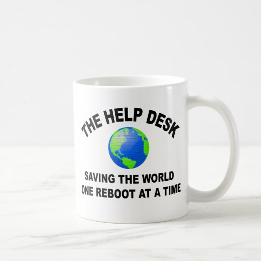 De helpdesk - de wereld redden koffiemok (Rechts)