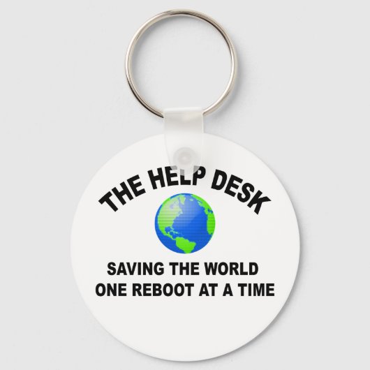 De helpdesk - de wereld redden sleutelhanger (Voorkant)