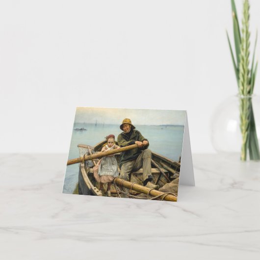 De helpende hand, 1881 door Emile Renouf Bedankkaart (Voorkant)