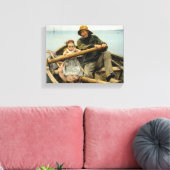 De helpende hand, 1881 door Emile Renouf Canvas Afdruk (Insitu (Woonkamer))