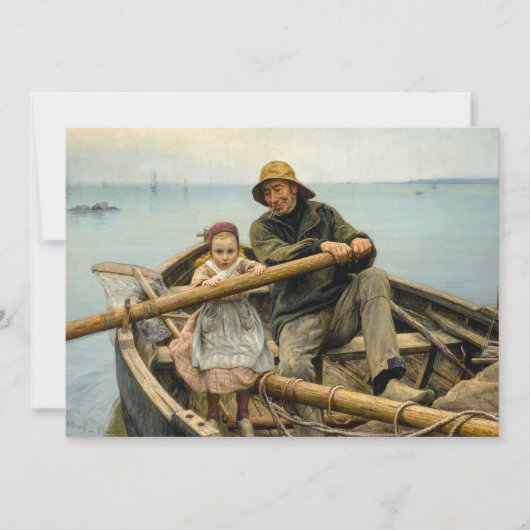 De helpende hand, 1881 door Emile Renouf Feestdagenkaart (Voorkant)