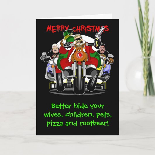 De Helpers van de Fietser van de kerstman Feestdagen Kaart (Voorkant)