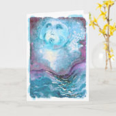De hemel Blauwe vriend van de Maan Kaart (Gele Bloem)