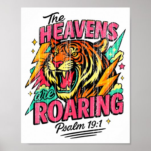 De Hemel Brult Psalm 19_1 Tijger Christelijk Poster (Voorkant)