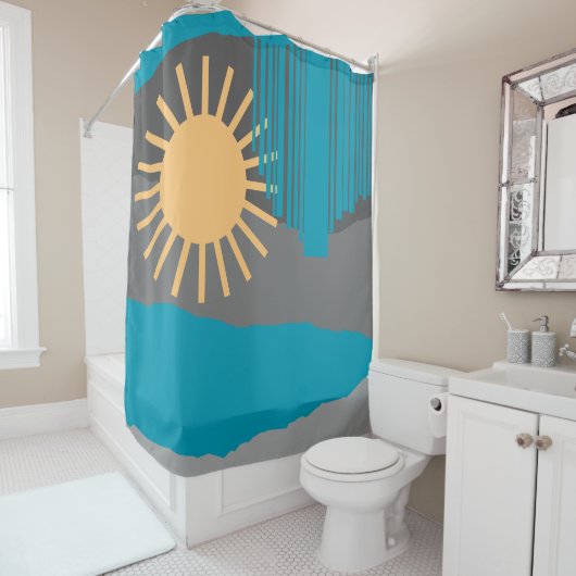 De hemel daalt 19 douchegordijn (In situ)