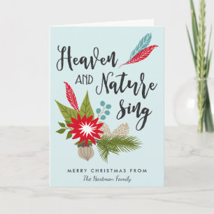 De hemel en de Natuur zingen   Kerstkaart Feestdagen Kaart