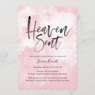 De hemel gezonden Baby Shower Roze Kaart