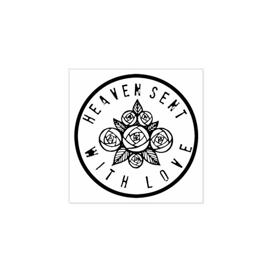 DE HEMEL GEZONDEN MET LIEFDE ROZEN RUBBERSTEMPEL (Afrduk)