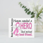 De hemel had een held nodig Beste Vriend Borstkank Briefkaart (Staand voorkant)