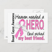 De hemel had een held nodig Beste Vriend Borstkank Briefkaart (Voorkant / Achterkant)