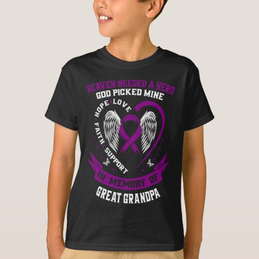De hemel had een held nodig God groot opa pancreas T-shirt (Voorkant)