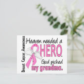 De hemel had een held nodig Oma borstkanker Briefkaart (Staand voorkant)