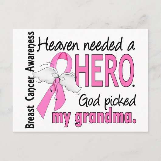 De hemel had een held nodig Oma borstkanker Briefkaart (Voorkant)