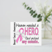 De hemel had een heldenneef nodig voor borstkanker briefkaart (Staand voorkant)