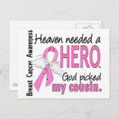 De hemel had een heldenneef nodig voor borstkanker briefkaart (Voorkant / Achterkant)