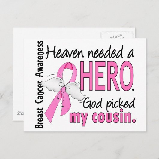 De hemel had een heldenneef nodig voor borstkanker briefkaart (Voorkant / Achterkant)