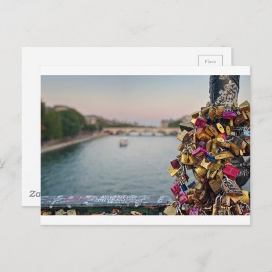 De hemel in Parijs met liefdessluizen is heerlijk Briefkaart (Voorkant / Achterkant)