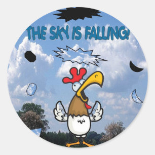 De hemel is aan het afvallen!!! ronde sticker