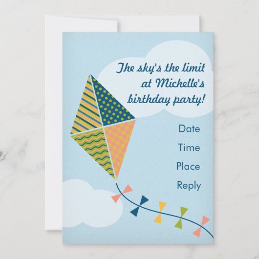 De hemel is de grens. partijuitnodiging kaart (Voorkant)