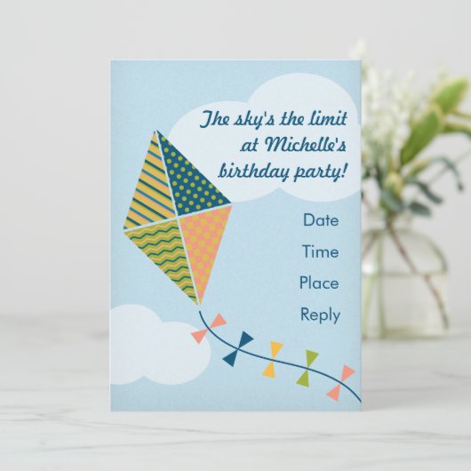 De hemel is de grens. partijuitnodiging kaart (Staand voorkant)