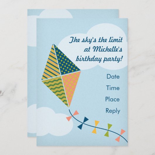 De hemel is de grens. partijuitnodiging kaart (Voorkant / Achterkant)