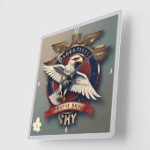 "De hemel is de limiet" Vierkante Klok (Hoek)