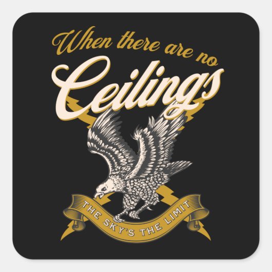De hemel is de limiet | Vrouwenrechten Gele Eagle Vierkante Sticker (Voorkant)