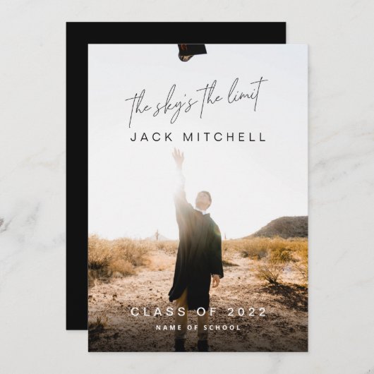 De hemel is de limietklasse van 2022 Afstuderen Fo Aankondiging (Voorkant / Achterkant)