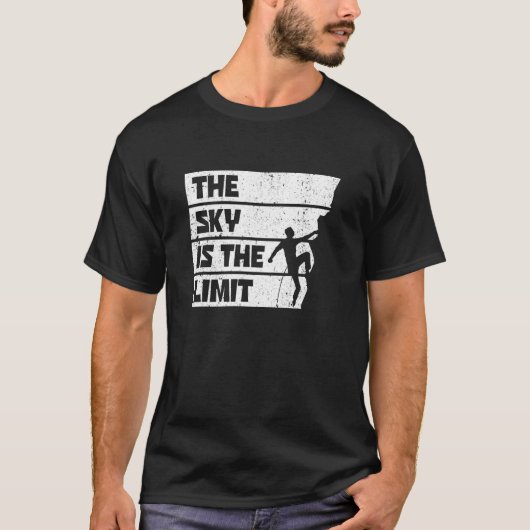 De hemel is de limietrots die de rotsklimmer van d t-shirt (Voorkant)