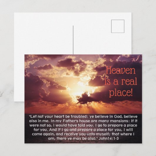 De hemel is een echte plek! John 14: Bijbel van 1- Briefkaart (Voorkant / Achterkant)