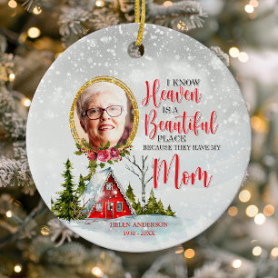 De hemel is een mooie plek mama foto-herdenking keramisch ornament