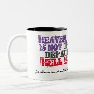De hemel is niet het Gebrek met Romeinen 3:23 Tweekleurige Koffiemok