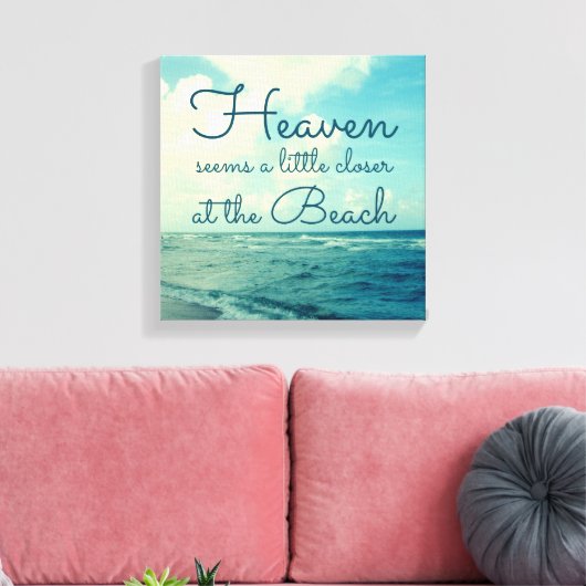 DE HEMEL LIJKT EEN BEETJE DICHTERBIJ HET STRAND CANVAS AFDRUK (Insitu (Woonkamer))