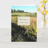 De hemel naar een Koe Pensioen Wenskaart Kaart (Gele Bloem)