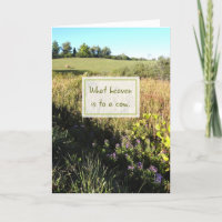 De hemel naar een Koe Pensioen Wenskaart