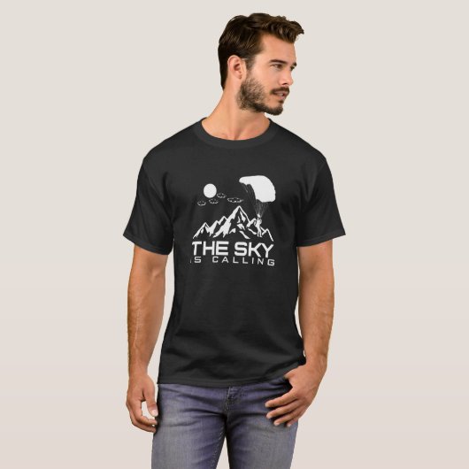De hemel noemt me de Tandem Jump Skydive T-shirt (Voorkant volledig)