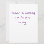 De hemel stuurt je vandaag het hart. kaart (Achterkant)