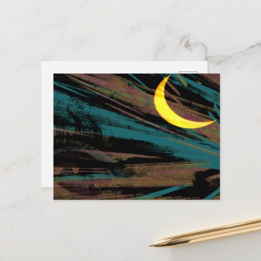 De hemel van de nacht aan de gang briefkaart (Voorkant / Achterkant in situ)