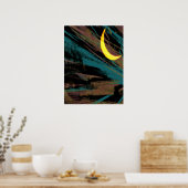 De hemel van de nacht aan de gang poster (Keuken)