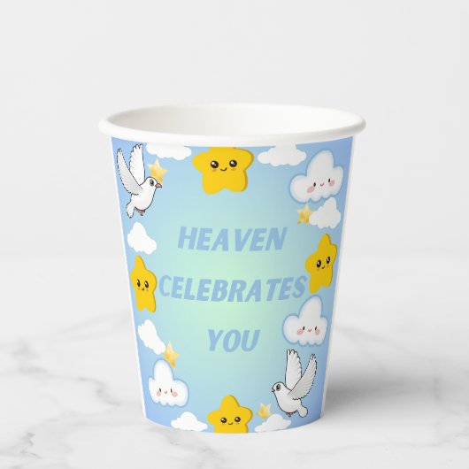 De Hemel viert je Christelijk Papieren Bekers (Voorkant)