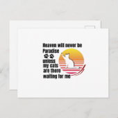 De hemel zal nooit paradijs zijn tenzij mijn katte briefkaart (Voorkant / Achterkant)