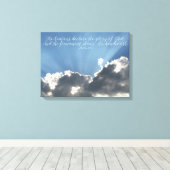 De hemelen verklaren Bible Verse Art Sky Christeli Canvas Afdruk (Insitu (Houten vloer))