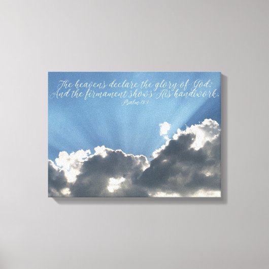 De hemelen verklaren Bible Verse Art Sky Christeli Canvas Afdruk (Voorkant)