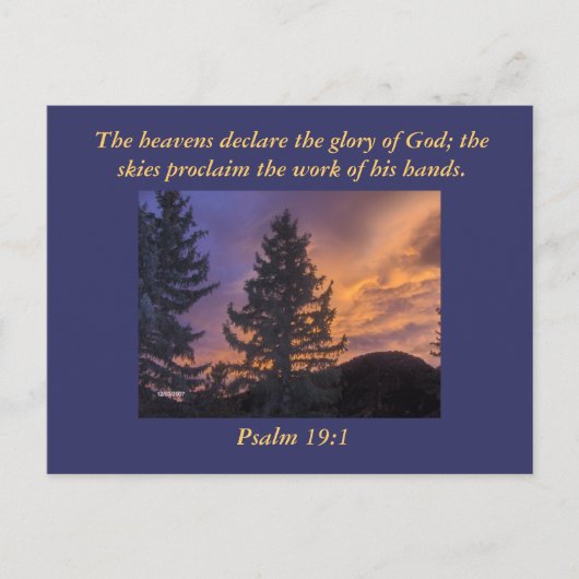 De hemelen verklaren de glorie van God... Briefkaart (Voorkant)